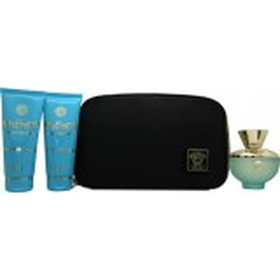 Versace Pour Femme Dylan Turquoise Gift Set 100ml Eau De Toilette + 100ml Shower Gel + 100ml Body Lotion + Bag