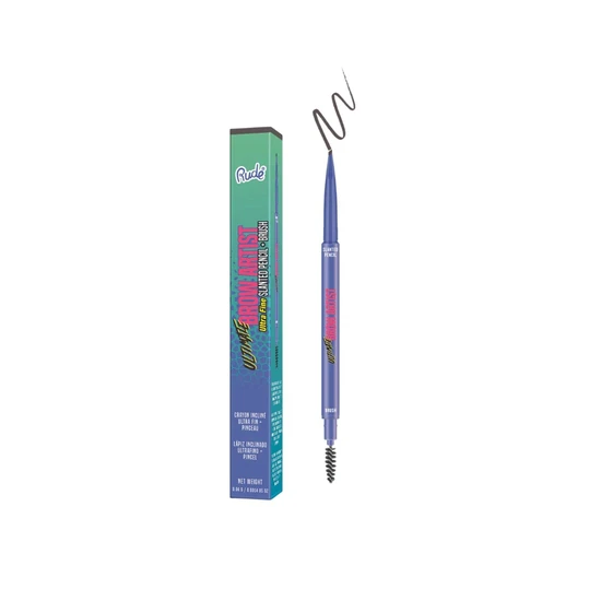 RUDE COSMETICS Ultimate Brow Artist Ultra Fine Slanted Pencil + Brush