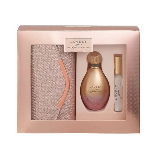 Sarah Jessica Parker Lovely You Gift Set 100ml Eau De Parfum + 10ml Eau De Parfum + Rose Bag