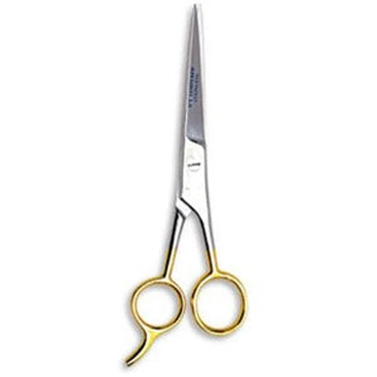 Fine Lines Uk Gold Handle Barber Scissors With Hook 33414