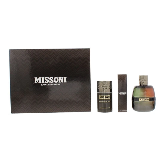 Missoni Pour Homme Eau De Parfum Gift Set 100Ml, 10Ml & 75G Deodorant Stick