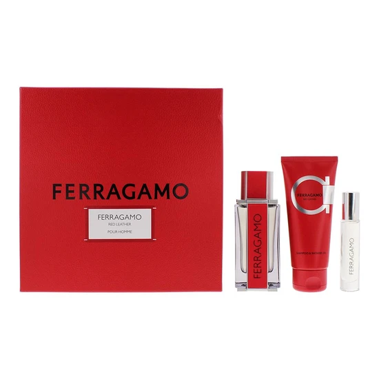 Salvatore Ferragamo Red Leather Eau De Parfum Gift Set