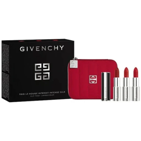 GIVENCHY Trio Le Rouge Interdit Intense Silk + Pouch