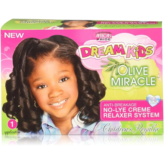 African Pride Dream Kids Olive Miracle No Lye Creme Relaxer System 4 Touch Up Application