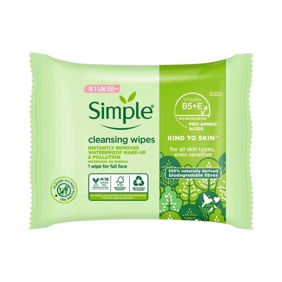 Simple Kind To Skin Biodegradable Cleansing Wipes
