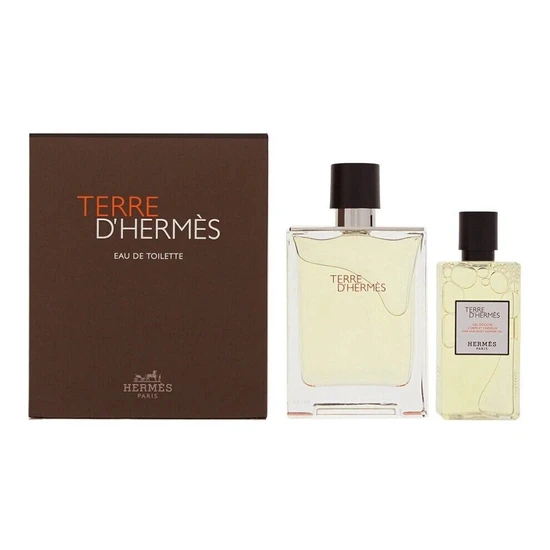 Hermès Terre D'Hermes Eau De Toilette Men's Gift Set Spray 100ml With Shower Gel 80ml