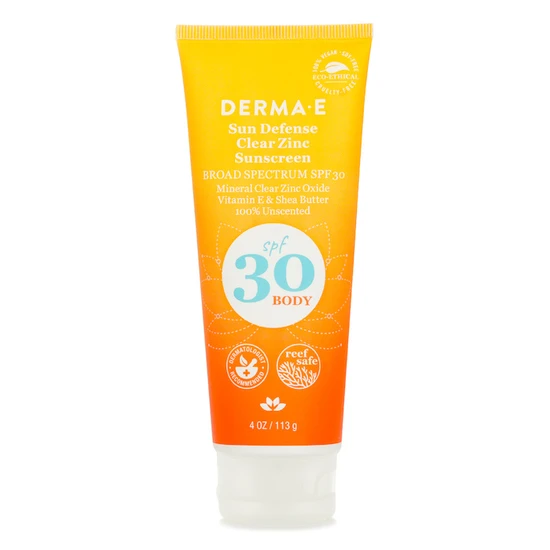 Derma E Sun Defence Clear Zinc Sunscreen SPF 30 For Body