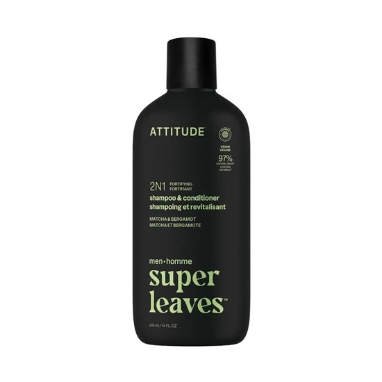 Attitude Super Leaves Men 2-In-1 Fortifying Shampoo & Conditioner Matcha & Bergamot