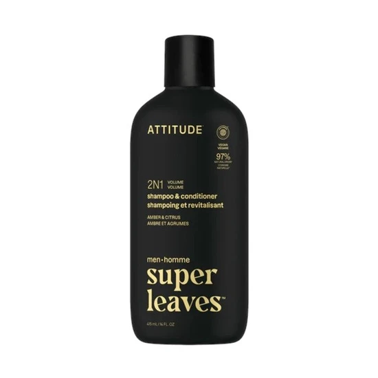 Attitude Super Leaves Men 2-In-1 Shampoo & Conditioner Volume Amber & Citrus