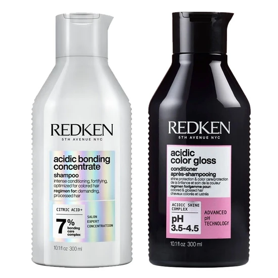 Redken Acidic Bonding Concentrate Shampoo & Acidic Colour Gloss Conditioner Duo