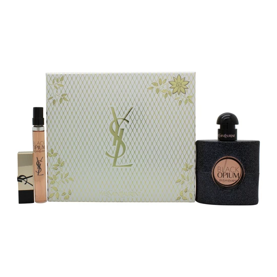 Yves Saint Laurent Black Opium Gift Set 50Ml Edp + 10Ml Edp + Mini Rouge Pur Couture Lipstick - Rouge Muse
