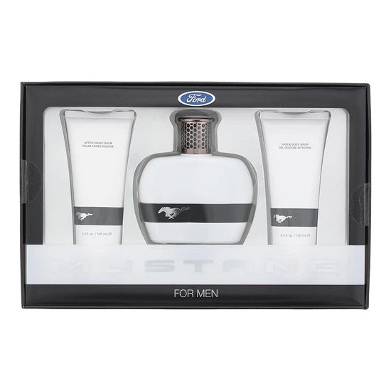Mustang White Eau De Toilette 100ml, Aftershave Balm 100ml, Hair & Body Wash 100ml Set