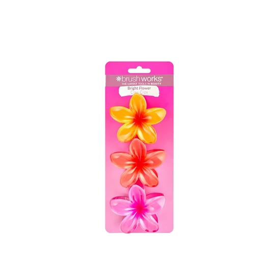 Brushworks Bright Flower Claw Clips X3