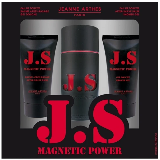 Jeanne Arthes Js Magnetic Power Gift Set 100ml Eau De Toilette + 75ml Shower Gel + 75ml Aftershave Balm
