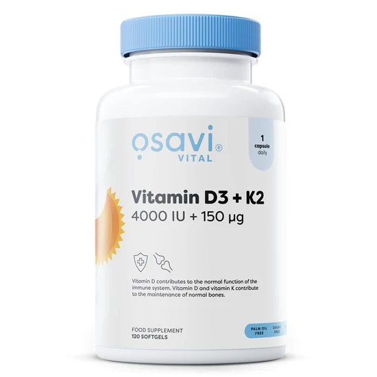 Osavi Vitamin D3 + K2 4000Iu + 150Mcg 120 Softgels