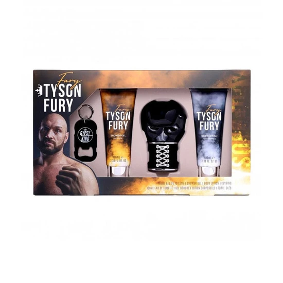 Tyson Fury Gift Set 100ml Eau De Toilette + 100ml Shower Gel + 100ml Body Lotion + Keyring