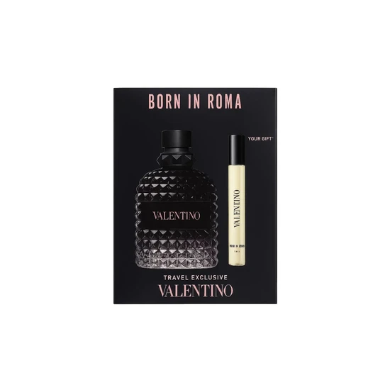 Valentino Born In Roma Uomo Gift Set 100ml Eau De Toilette + 10ml Eau De Toilette