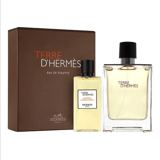 Hermès Terre D'Hermes Eau De Toilette Men's Gift Set Spray 100ml With Shower Gel 80ml