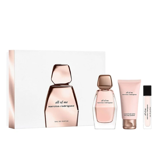 Narciso Rodriguez All Of Me Eau De Parfum Women's Perfume Gift Set Spray 90ml With Body Lotion & 10ml Eau De Parfum