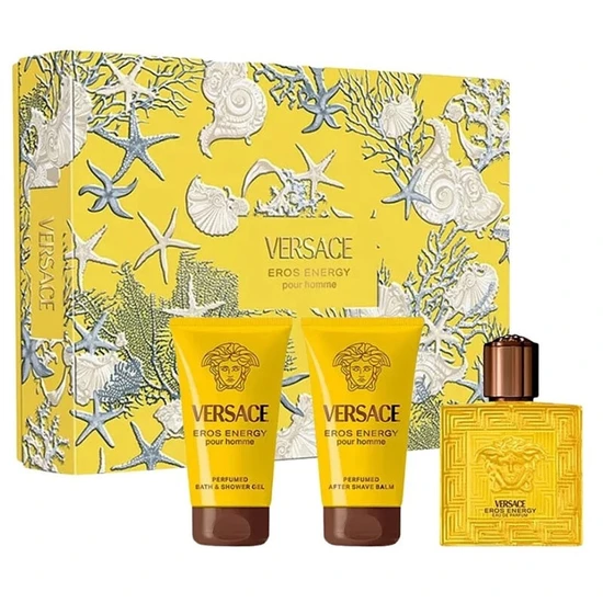 Versace Eros Energy Gift Set 50Ml Eau De Parfum, 50Ml Shower Gel & 50Ml Aftershave Balm