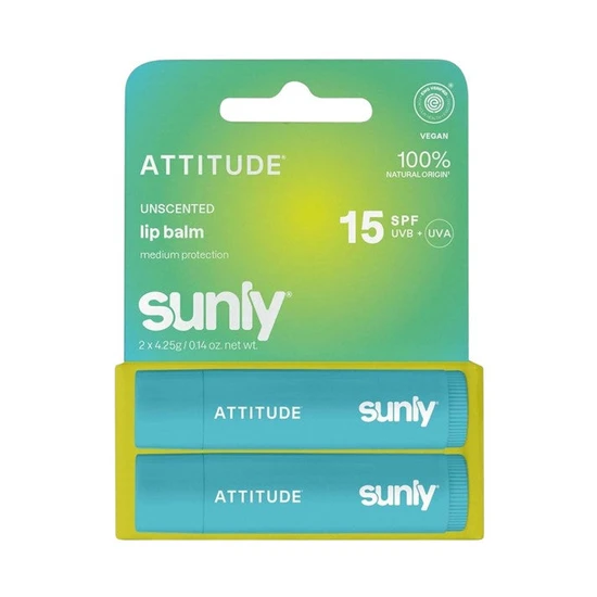 Attitude Sunly Unscented Medium Protection Lip Balm SPF 15