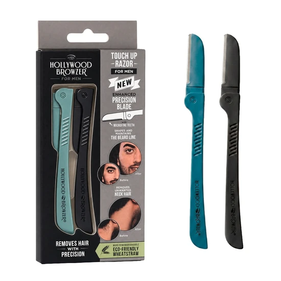 Hollywood Browzer Mens Precision Blade 'Touch Up Razor' Duo Dermaplaner