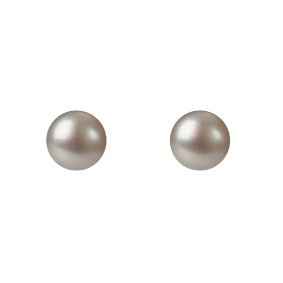 Kyoto Pearl Emagine Grey 8mm Pearl Stud Earrings
