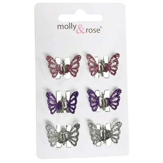 Molly And Rose Glitter Butterfly Mini Clamps