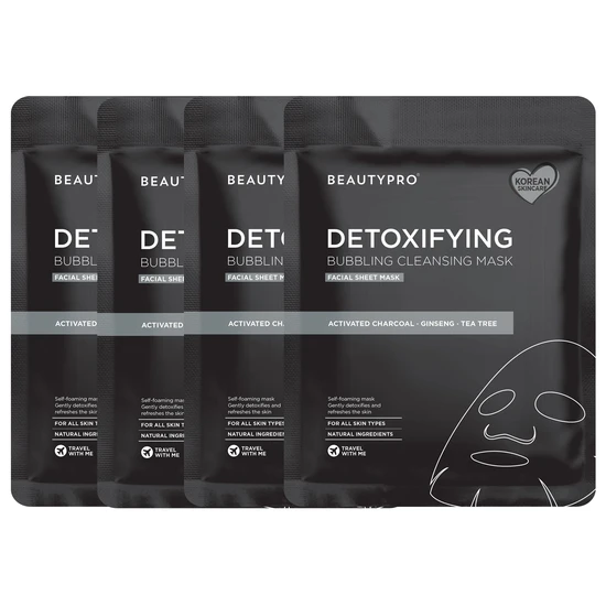 BeautyPro DETOXIFYING Bubbling Cleansing Sheet Mask With Activated Charcoal