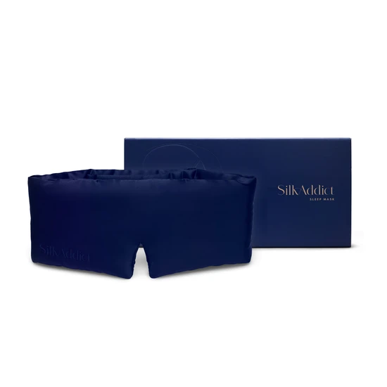 Silk Addict 100% Mulberry Silk Sleep Mask Wrap Navy
