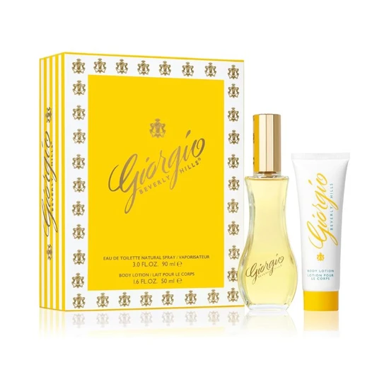 Giorgio Beverly Hills Yellow Eau De Parfum 90ml + Body Lotion 50ml Gift Set Her