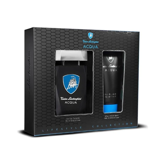 Lamborghini Acqua Gift Set 75ml Eau De Toilette + 100ml Aftershave Balm