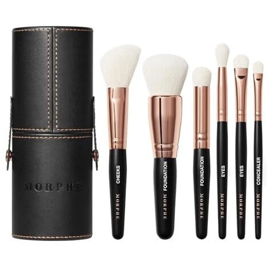Morphe Rose Away 6-Piece Travel Makeup Brush Set
