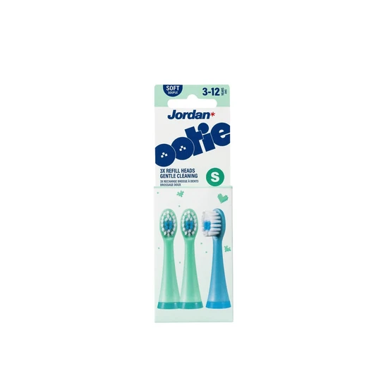 Jordan Ootie Gentle Cleaning Toothbrush Refill Heads S Green/Blue 3-12 Years