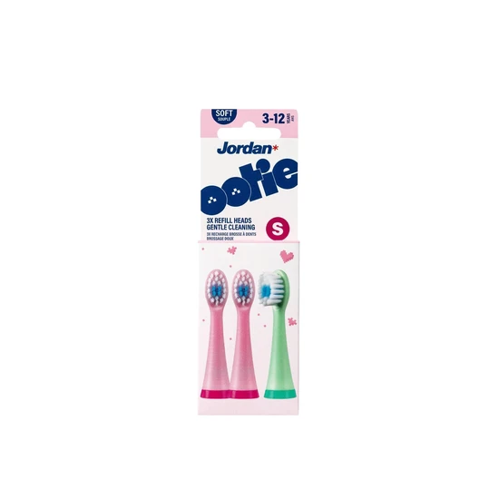 Jordan Ootie Gentle Cleaning Toothbrush Refill Heads S Pink/Green 3-12 Years