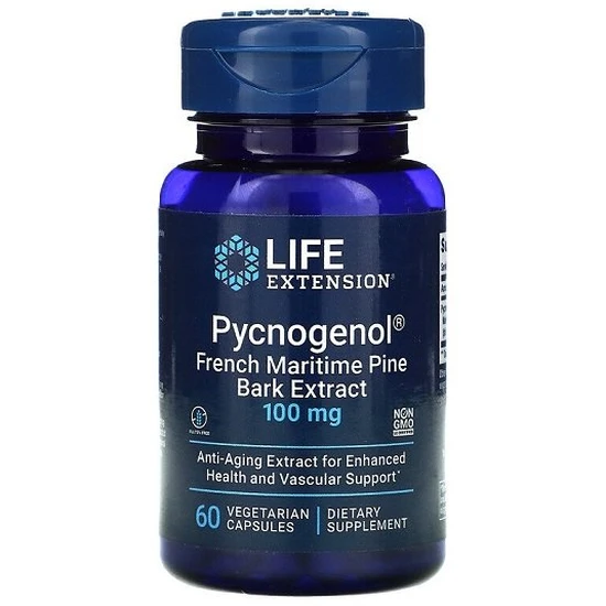 Life Extension Pycnogenol French Maritime Pine Bark Extract 100mg Vegicaps