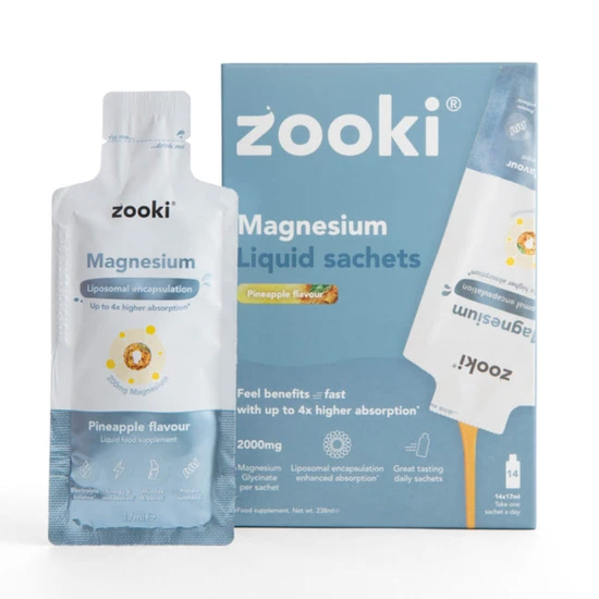 Zooki Liposomal Magnesium Bisglycinate 1, 500mg, Pineapple Flavour Sachets