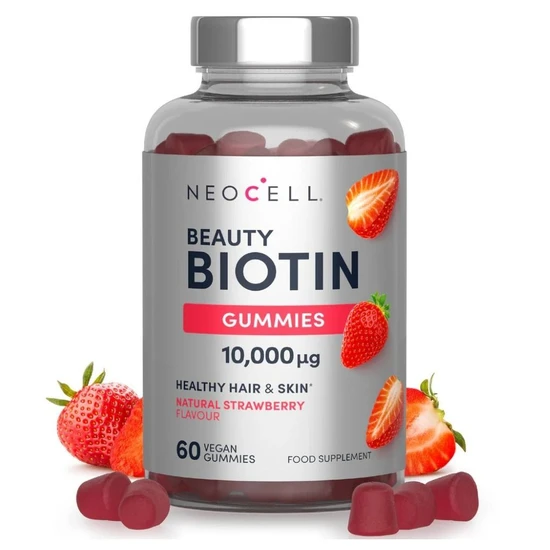 NeoCell Biotin 10000mcg Natural Strawberry Gummies