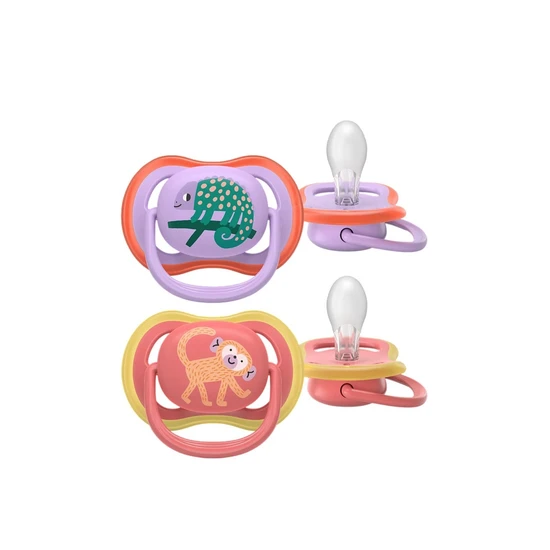 Philips Ultra Air Pacifier 18m+ Lilac/Salmon With Design