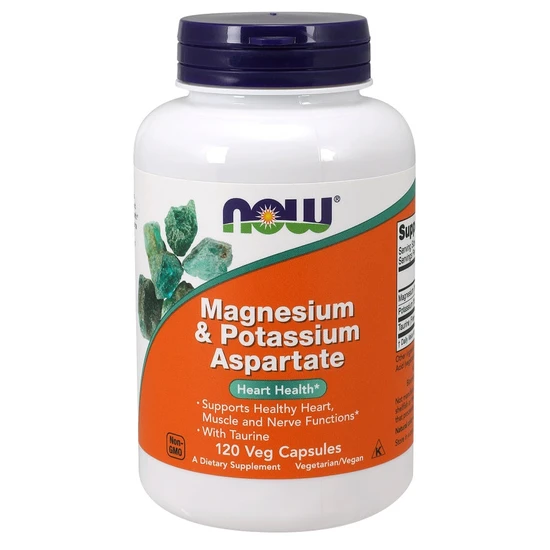 NOW Foods Magnesium & Potassium Aspartate With Taurine Vegicaps