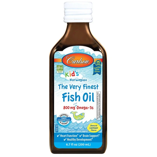Carlson Labs Kid's The Very Finest Fish Oil, 800mg Lemon