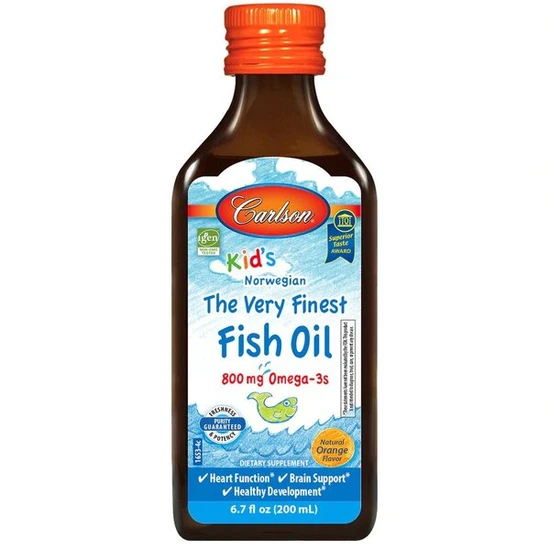 Carlson Labs Kid's The Very Finest Fish Oil, 800mg Natural Orange