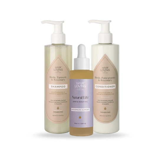 Hair Loving Menopause Hair Loss Shampoo, Conditioner & Hair Oil Regrowth Set