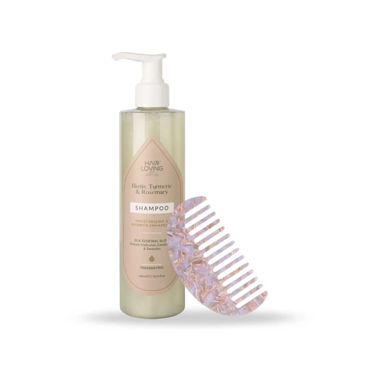 Hair Loving Silk Renewal Shampoo + Anti-static Wide Tooth Detangling Comb