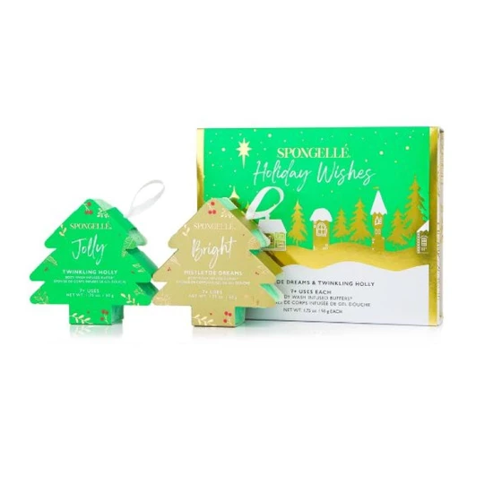 Spongelle Holiday Wishes Body Wash Infused Buffers Gift Set