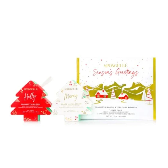 Spongelle Season's Greetings Body Wash Infused Buffers Gift Set