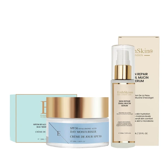Erth Skin London Skin Repair Snail Mucin Serum + SPF 30 Hyaluronic Acid Day Cream