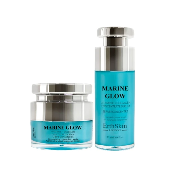 Erth Skin London Marine Glow Vitamin C + Collagen Concentrate Serum + Marine Glow Vitamin C Concentrate Cream