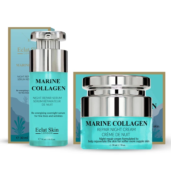 Erth Skin London Marine Collagen Night Cream + Marine Collagen Night Repair Serum