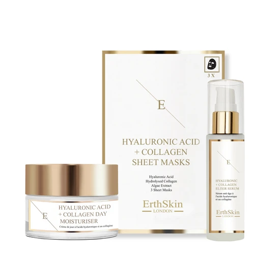 Erth Skin London Hyaluronic Acid & Collagen Day Cream + Serum + Mask